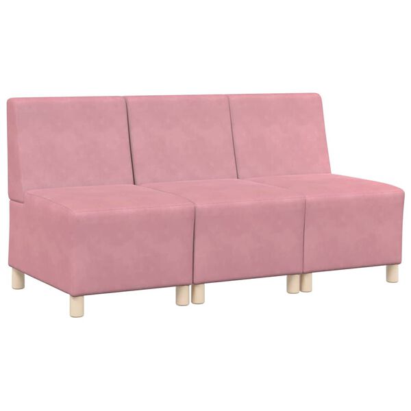 vidaXL Unit&eacute; de Sofa Modulaire Sans Accoudoirs 3 pcs Rose