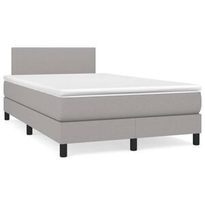 vidaXL Sommier &agrave; lattes de lit avec matelas Gris clair 120x200cm Tissu