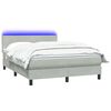 vidaXL Sommier &agrave; lattes de lit et matelas et LED gris clair 140x220cm velours