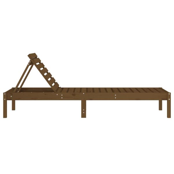 vidaXL Chaise longue marron miel 199,5x60x74 cm bois massif de pin