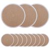 vidaXL Placemets en jute 12 pcs Naturel et Blanc &Oslash; 30 cm