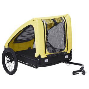 vidaXL Remorque de v&eacute;lo pour animaux de compagnie jaune et noir