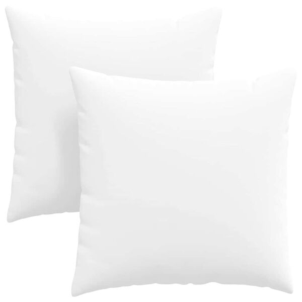 vidaXL Coussins de canap&eacute; 2 pcs Blanc 80 x 80 cm tissu
