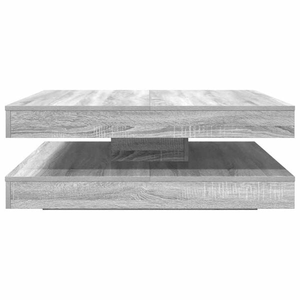 vidaXL Table basse rotative &agrave; 360 degr&eacute;s sonoma gris 90x90x34,5 cm