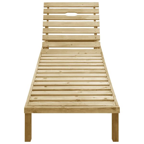 vidaXL Chaise longue avec coussin cr&egrave;me Bois de pin impr&eacute;gn&eacute;