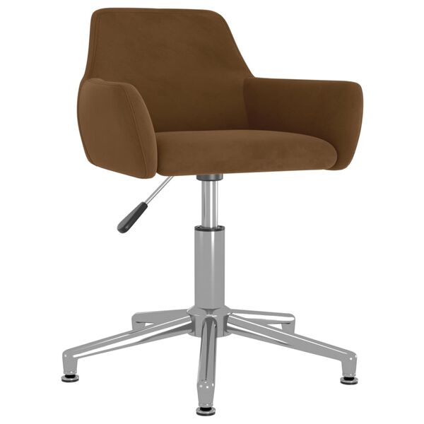 vidaXL Chaise pivotante de salle &agrave; manger Marron Velours