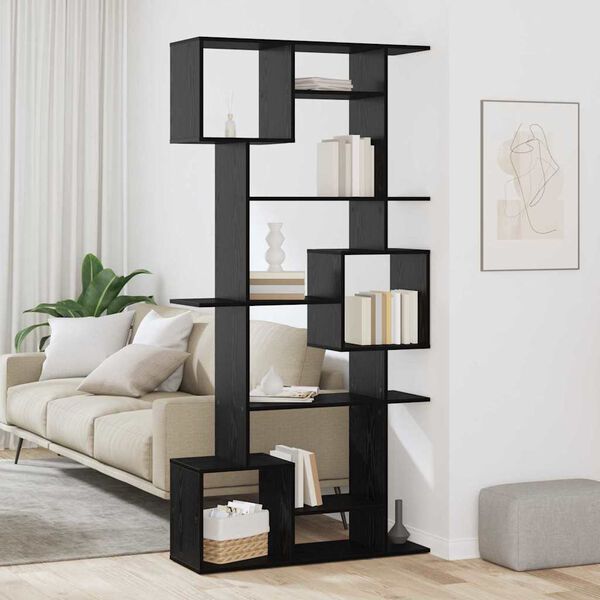 vidaXL Biblioth&egrave;que Ch&ecirc;ne noir 92 x 29 x 188 cm Bois d'ing&eacute;nierie