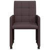 vidaXL Chaises de Salle &agrave; Manger avec Roues 2 pcs Marron fonc&eacute; tissu