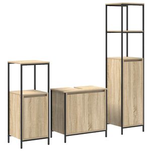 vidaXL Ensemble de mobilier de salle de bain 3 pcs Bois d'ing&eacute;nierie
