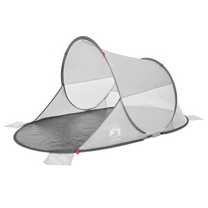 vidaXL Tente de plage gris escamotable imperm&eacute;able