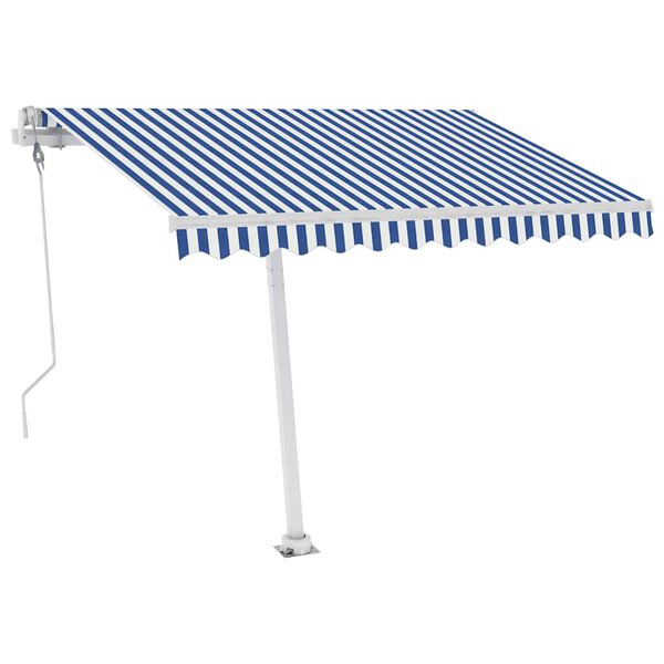 vidaXL Auvent automatique sur pied 300x250 cm Bleu/Blanc