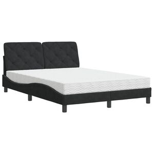 vidaXL Lit avec matelas noir 120x200 cm velours