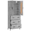 vidaXL Buffet haut Gris b&eacute;ton 69,5x34x180 cm Bois d'ing&eacute;nierie