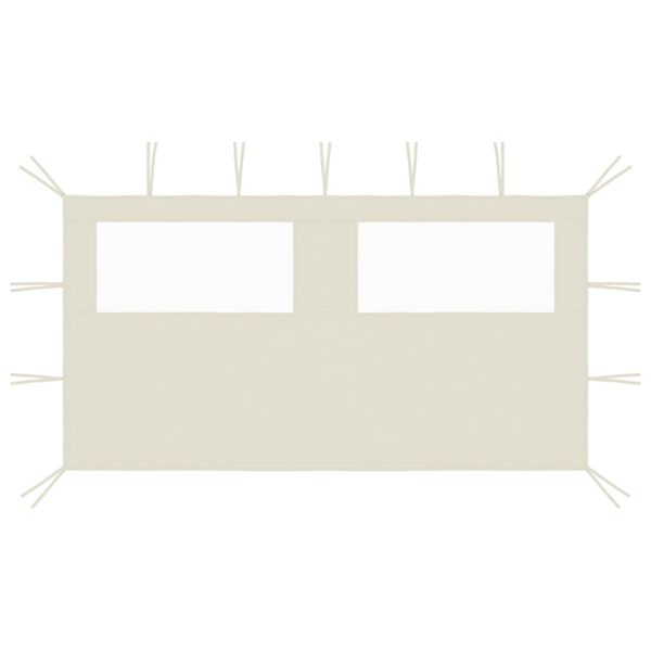 vidaXL Paroi latérale de belvédère avec fenêtres 4x2 m Crème