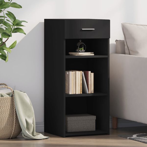 vidaXL Buffet noir 40x42,5x93 cm bois d'ing&eacute;nierie