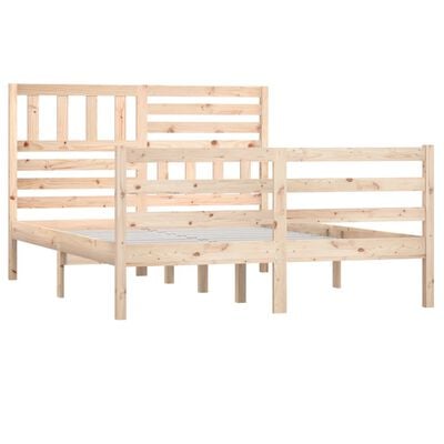 vidaXL Cadre de lit sans matelas 135x190 cm bois massif