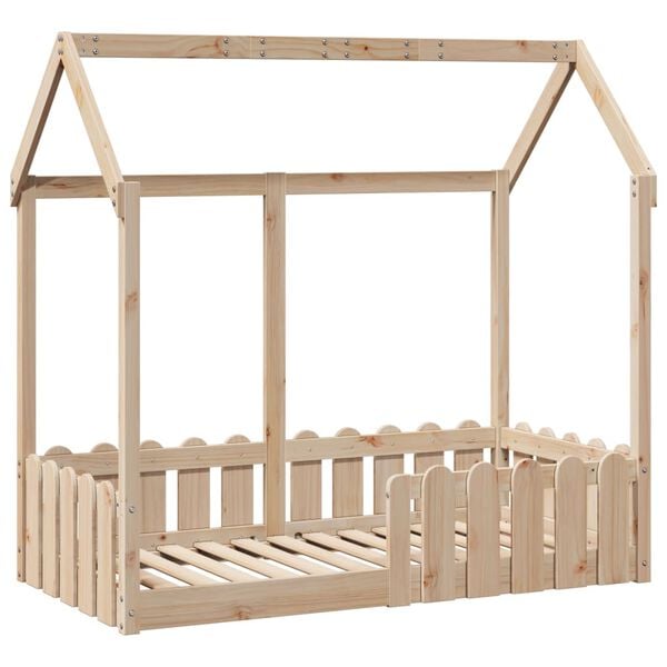 vidaXL Cadre de lit d'enfants forme de maison sans matelas pin massif