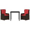 vidaXL Ensemble de salle &agrave; manger pour jardin 3 pcs Marron Poly rotin