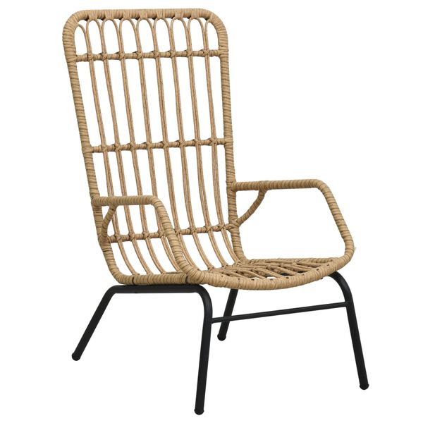 vidaXL Chaise de jardin R&eacute;sine tress&eacute;e Marron clair