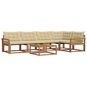 vidaXL Ensemble de canap&eacute;s d'ext&eacute;rieur 6 pcs Naturel et Beige