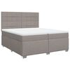 vidaXL Sommier &agrave; lattes de lit avec matelas Taupe 200x200 cm Tissu