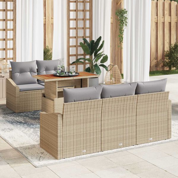 vidaXL Ensemble de salle à manger pour jardin Beige et gris