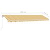 vidaXL Auvent automatique capteur de vent LED 600x350cm Jaune et blanc