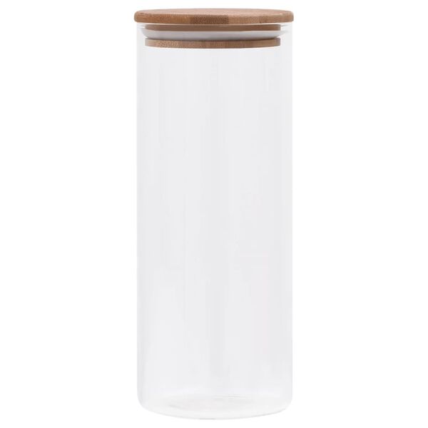 vidaXL Pots de conservation en verre couvercle en bambou 6 pcs 1000 ml