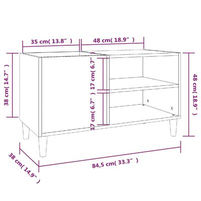 vidaXL Armoire à disques blanc 84,5x38x48 cm bois d'ingénierie