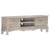vidaXL Meuble TV Gris 120 x 30 x 42 cm Bois massif de manguier