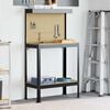 vidaXL Bancs de travail Noir 81 x 41 x 145 cm Bois d'ing&eacute;nierie