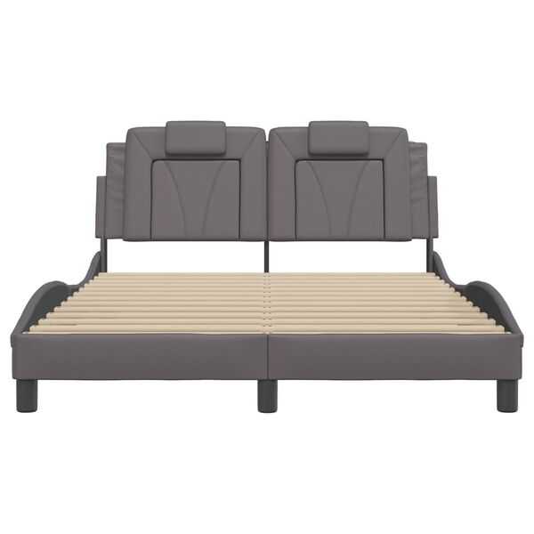 vidaXL Cadre de lit Viana sans matelas gris 140x190 cm similicuir