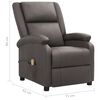 vidaXL Fauteuil de massage Gris Cuir v&eacute;ritable