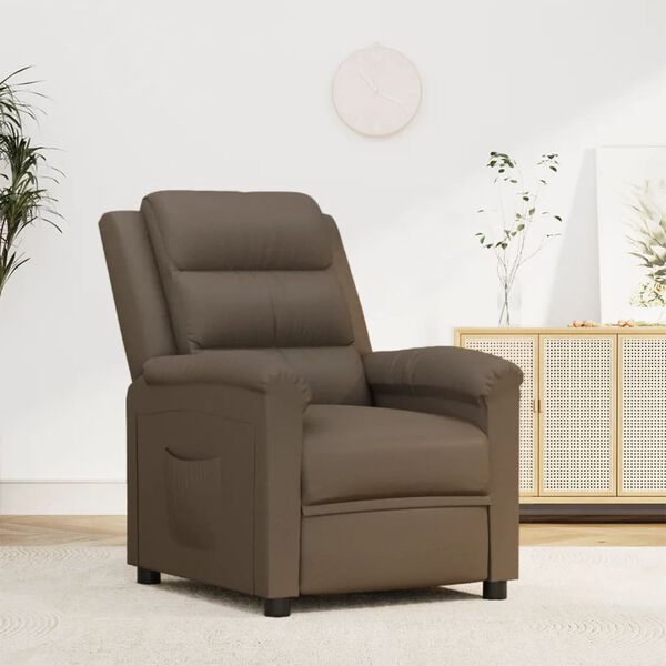 vidaXL Fauteuil inclinable Gris Similicuir