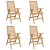 vidaXL Chaise 4 pc Marron Bois de teck massif Convertible