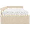 vidaXL Cadre de lit d'angle avec matelas Autre 2 pcs Cr&egrave;me tissu