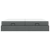 vidaXL Cadre de lit avec matelas avec matelas 2 pcs Gris Fonc&eacute; tissu