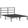 vidaXL Cadre de lit m&eacute;tal sans matelas avec t&ecirc;te de lit noir 135x190cm