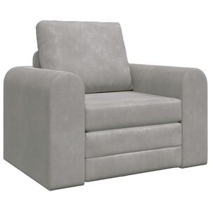 vidaXL Canap&eacute;-Lit Gris clair 98 x 71 x 83 cm Velours