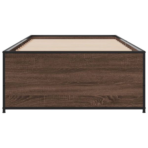 vidaXL Cadre de lit sans matelas ch&ecirc;ne marron 90x200 cm