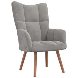 vidaXL Chaise de relaxation Gris clair Velours
