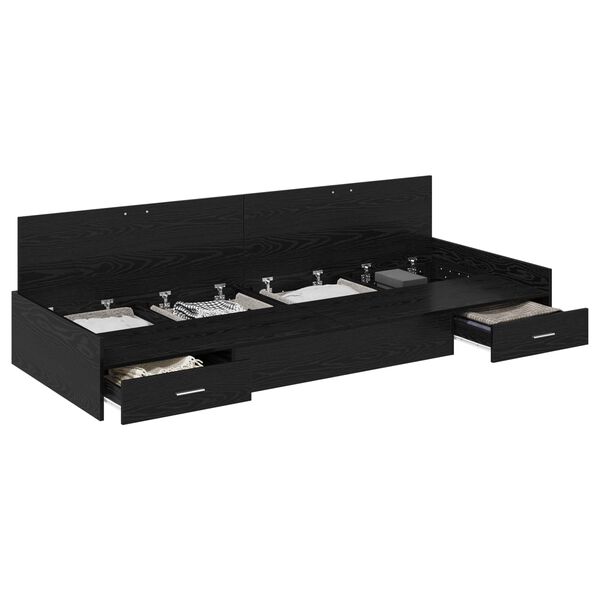 vidaXL Cadre de lit Ch&ecirc;ne noir 80 x 200 cm Bois d'ing&eacute;nierie