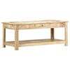 vidaXL Table basse peinte &agrave; main 110x50x45 cm Bois de manguier massif