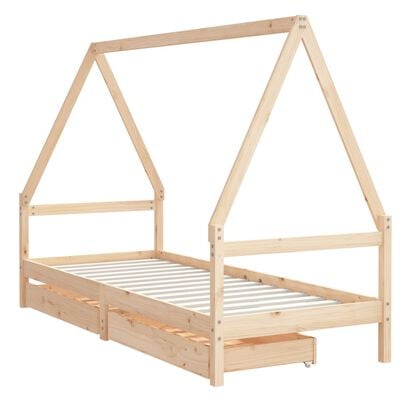 vidaXL Cadre de lit pour enfants gris 80x200 cm bois de pin massif