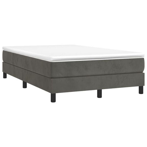 vidaXL Sommier &agrave; lattes de lit et matelas Gris fonc&eacute; 120x200cm Velours