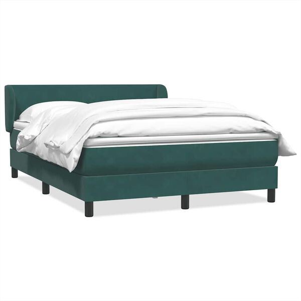 vidaXL Sommier &agrave; lattes de lit et matelas vert fonc&eacute; 140x220cm velours