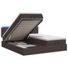 vidaXL Lit coffre avec matelas et LED Marron fonc&eacute; 200 x 200 cm Tissu