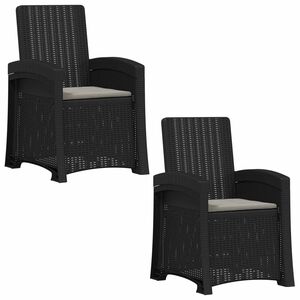 vidaXL Chaise de jardin inclinable imitant le rotin 2 pcs