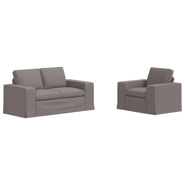 vidaXL Canap&eacute; 120cm 2 pcs Taupe M&eacute;tал