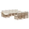 vidaXL Ensemble de canap&eacute;s d'ext&eacute;rieur 9 pcs Blanc Naturel et Cr&egrave;me